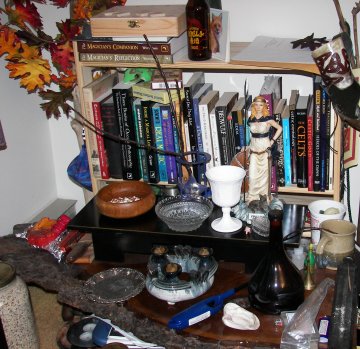 Home Shrine, including Freyja statue